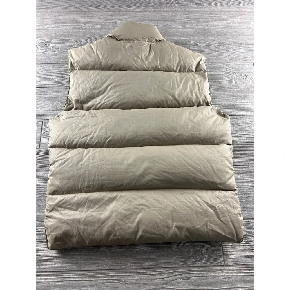 Vintage Pacific Trail Down Puffer Vest Mens Large Tan Ripstop Quilted Full Zip